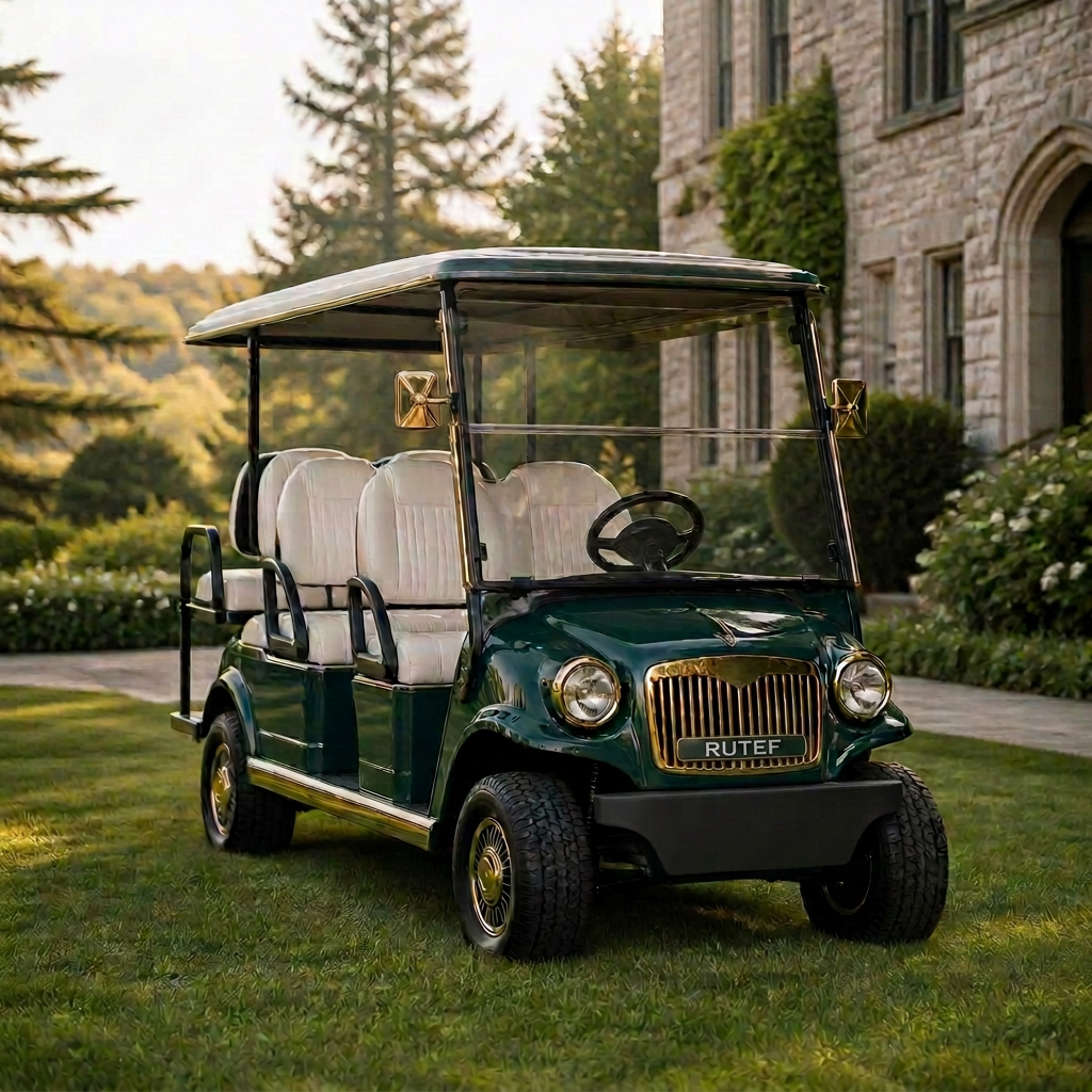 Rutef green estate series electric golf cart on a private course